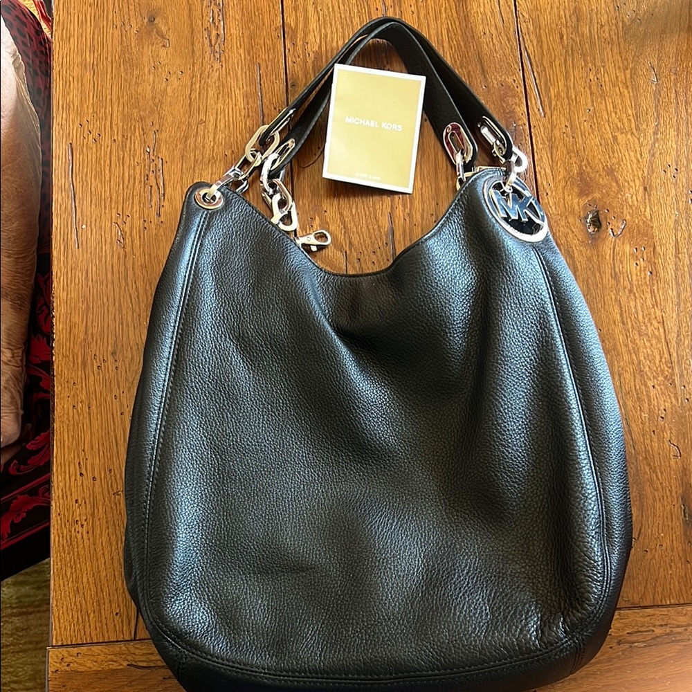 Michael Kors Black Leather Shoulder Bag